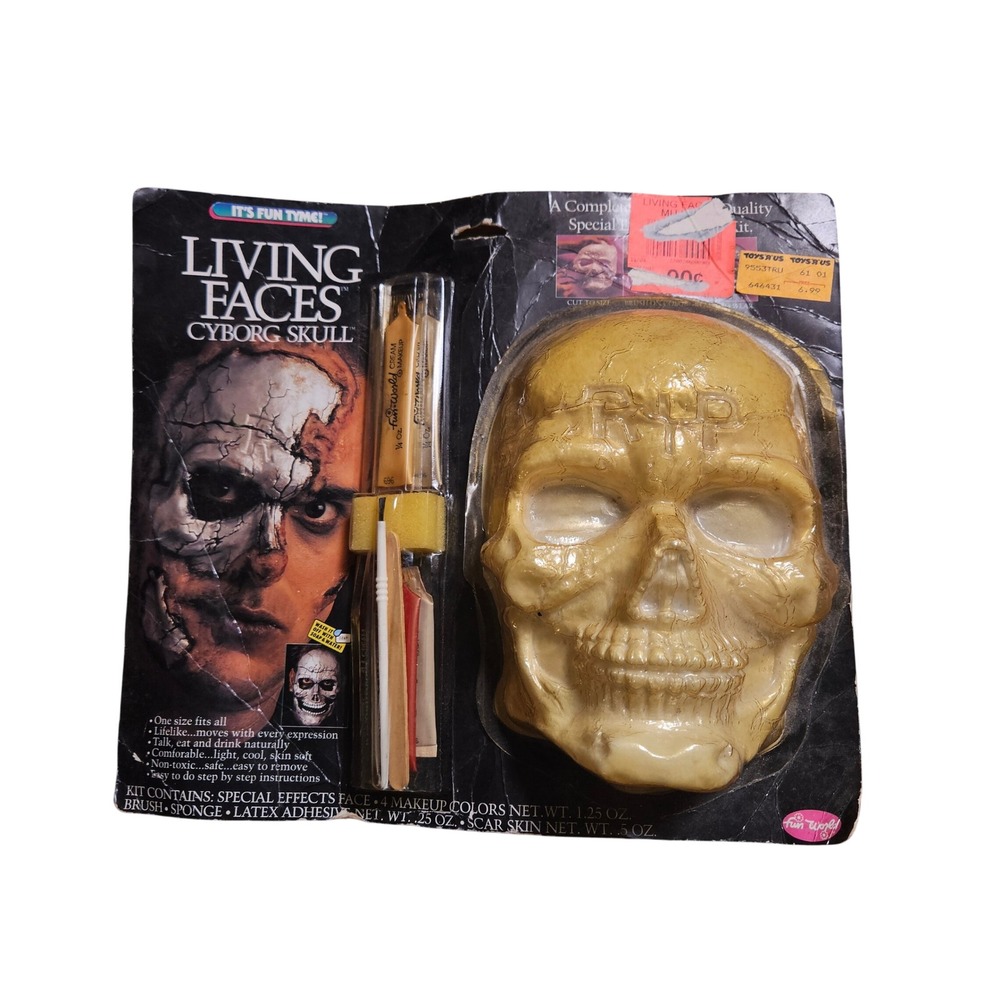 Vintage 1991 Faces Cyborg Skull Makeup Kit Special Effects Fun World 9553 NWT